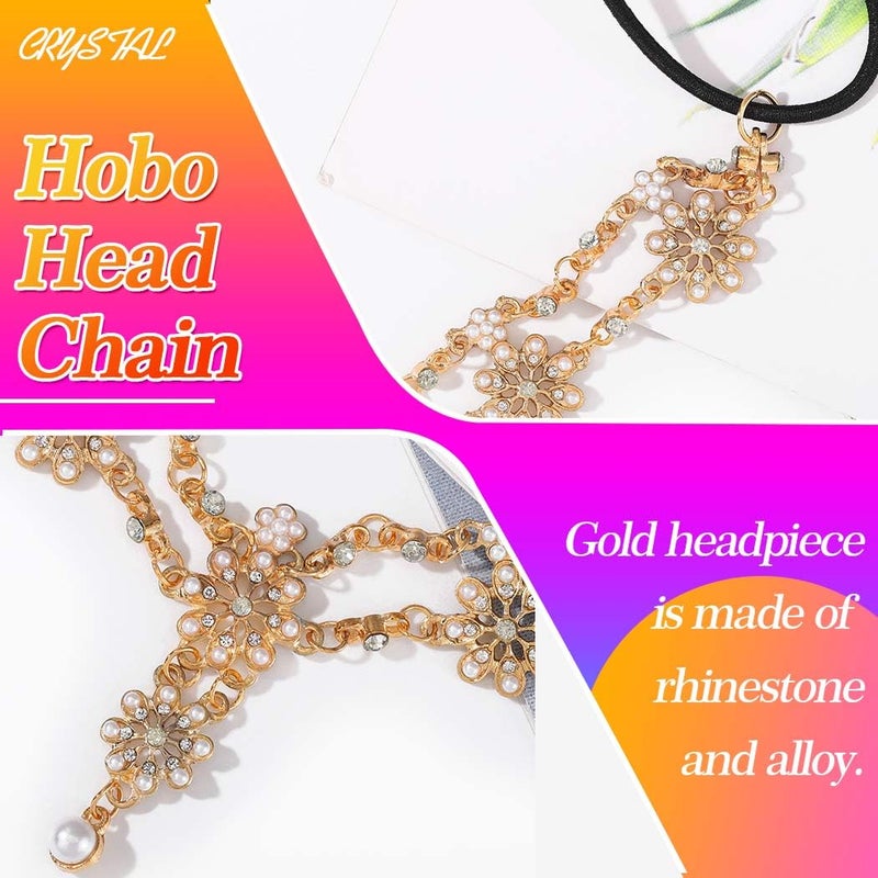 Unsutuo Hair Jewelry Head Chain Wedding Bohemian Floral Headband Elastic for Women - Image 4